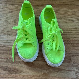 BP. | Sonny Bright Neon Green/Yellow Fabric Low Top Round Toe Sneakers Women's 7